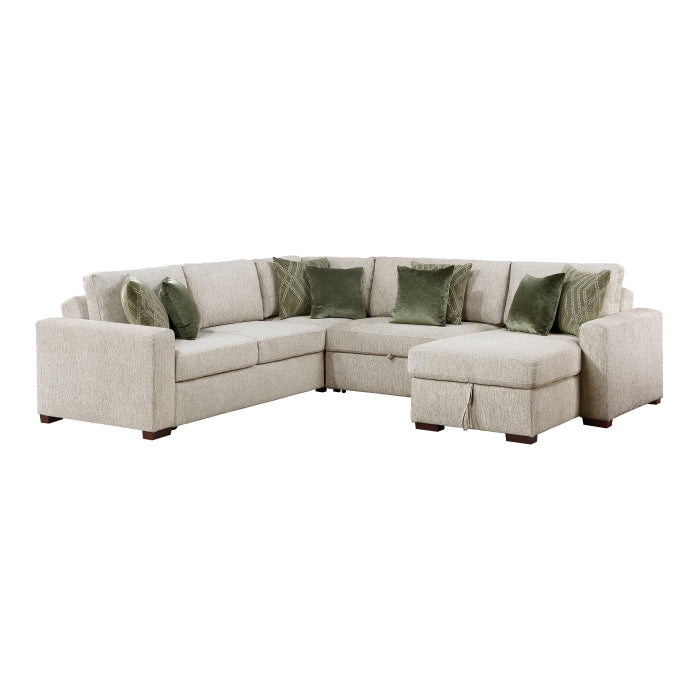 8548*5SC15ACLA (5)4-Piece Sectional with Reversible Chaise, Pull-out Bed, Hidden Storage and Click Motion Back - 8548*5SC15ACLA
