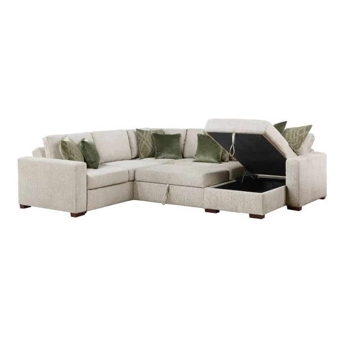 8548*5SC15ACLA (5)4-Piece Sectional with Reversible Chaise, Pull-out Bed, Hidden Storage and Click Motion Back - 8548*5SC15ACLA