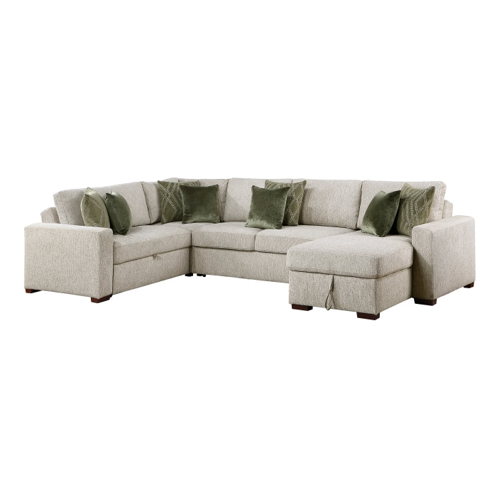 8548*5SC15ACLA (5)4-Piece Sectional with Reversible Chaise, Pull-out Bed, Hidden Storage and Click Motion Back - 8548*5SC15ACLA