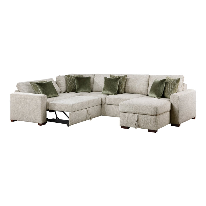 8548*5SC15ACLA (5)4-Piece Sectional with Reversible Chaise, Pull-out Bed, Hidden Storage and Click Motion Back - 8548*5SC15ACLA