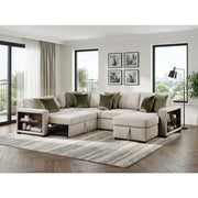 8548*5SC15ACLA2 (5)4-Piece Sectional with Reversible Chaise, Pull-out Bed, Hidden Storage and Click Motion Back - 8548*5SC15ACLA2