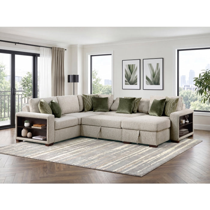 8548*5SC15ACLA2 (5)4-Piece Sectional with Reversible Chaise, Pull-out Bed, Hidden Storage and Click Motion Back - 8548*5SC15ACLA2