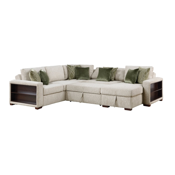 8548*5SC15ACLA2 (5)4-Piece Sectional with Reversible Chaise, Pull-out Bed, Hidden Storage and Click Motion Back - 8548*5SC15ACLA2