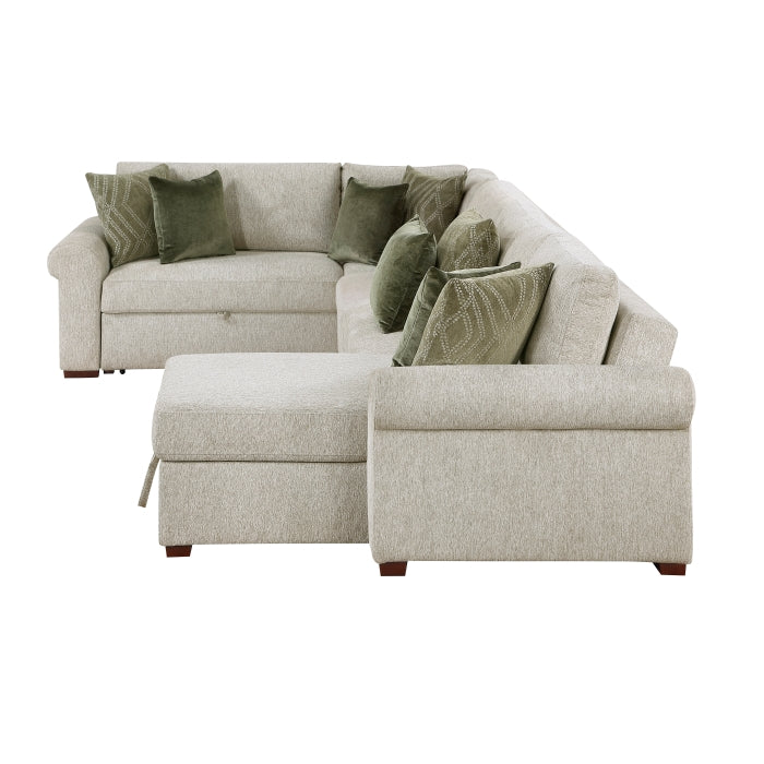 8548*5SC15ACLA4 (5)4-Piece Sectional with Reversible Chaise, Pull-out Bed, Hidden Storage and Click Motion Back - 8548*5SC15ACLA4