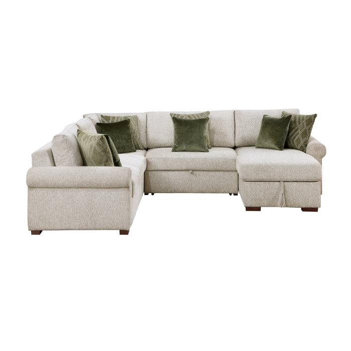 8548*5SC15ACLA4 (5)4-Piece Sectional with Reversible Chaise, Pull-out Bed, Hidden Storage and Click Motion Back - 8548*5SC15ACLA4