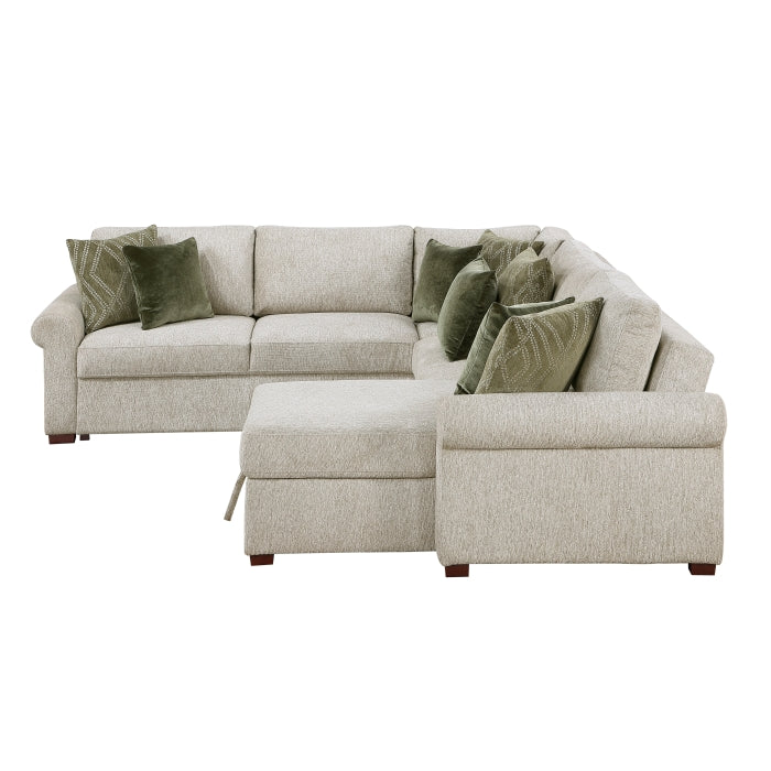 8548*5SC15ACLA4 (5)4-Piece Sectional with Reversible Chaise, Pull-out Bed, Hidden Storage and Click Motion Back - 8548*5SC15ACLA4