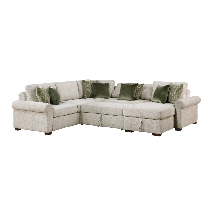 8548*5SC15ACLA4 (5)4-Piece Sectional with Reversible Chaise, Pull-out Bed, Hidden Storage and Click Motion Back - 8548*5SC15ACLA4