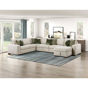 8548*6SC15ACLA (6)5-Piece Sectional with Reversible Chaise, Pull-out Bed, Hidden Storage and Click Motion Back - 8548*6SC15ACLA