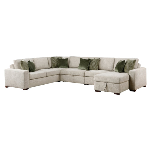 8548*6SC15ACLA (6)5-Piece Sectional with Reversible Chaise, Pull-out Bed, Hidden Storage and Click Motion Back - 8548*6SC15ACLA