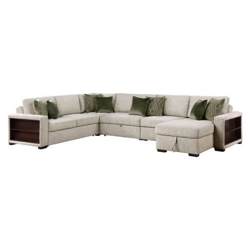 8548*6SC15ACLA2 (6)5-Piece Sectional with Reversible Chaise, Pull-out Bed, Hidden Storage and Click Motion Back - 8548*6SC15ACLA2