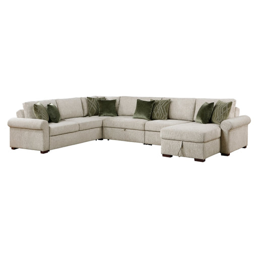 8548*6SC15ACLA4 (6)5-Piece Sectional with Reversible Chaise, Pull-out Bed, Hidden Storage and Click Motion Back - 8548*6SC15ACLA4