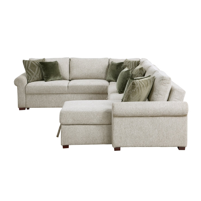 8548*6SC15ACLA4 (6)5-Piece Sectional with Reversible Chaise, Pull-out Bed, Hidden Storage and Click Motion Back - 8548*6SC15ACLA4
