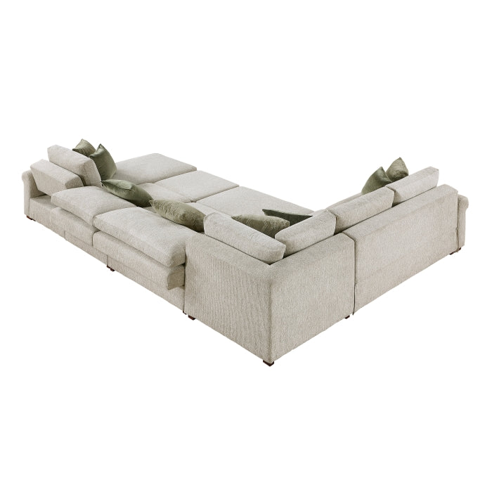 8548*6SC15ACLA4 (6)5-Piece Sectional with Reversible Chaise, Pull-out Bed, Hidden Storage and Click Motion Back - 8548*6SC15ACLA4