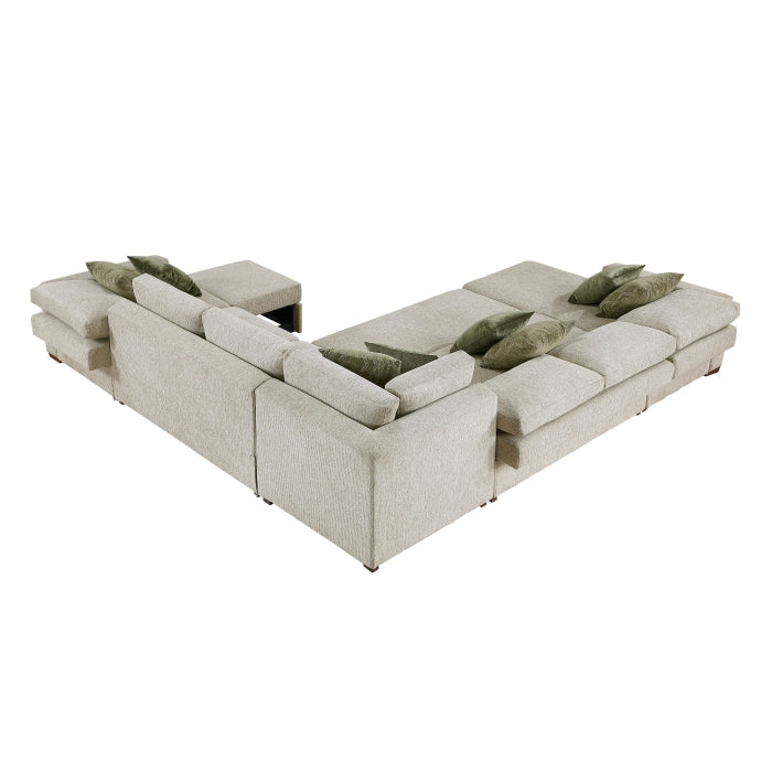 8548*6SCACCLA (6)5-Piece Sectional with Reversible Chaise, Pull-out Bed, Hidden Storage and Click Motion Back - 8548*6SCACCLA