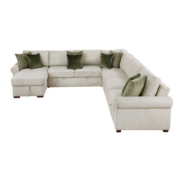 8548*6SCACCLA4 (6)5-Piece Sectional with Reversible Chaise, Pull-out Bed, Hidden Storage and Click Motion Back - 8548*6SCACCLA4