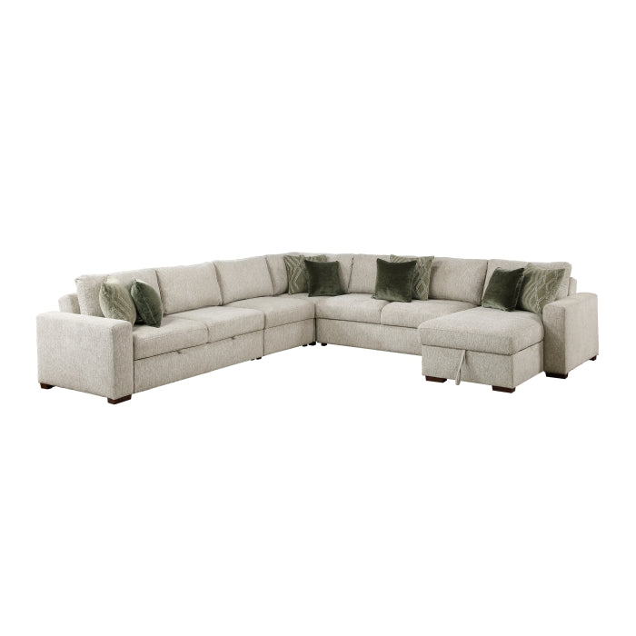 8548*6VC2ACR2ACLACA (6)5-Piece Sectional with Reversible Chaise and Pull-out Bed - 8548*6VC2ACR2ACLACA