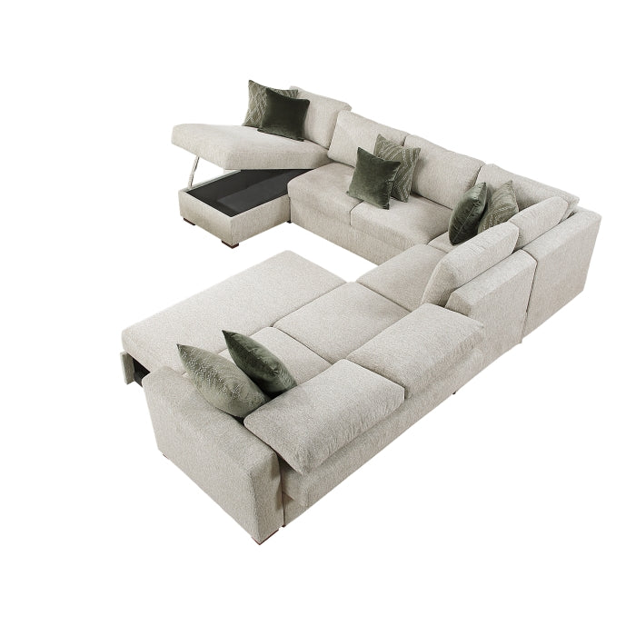 8548*6VC2ACR2ACLACA (6)5-Piece Sectional with Reversible Chaise and Pull-out Bed - 8548*6VC2ACR2ACLACA