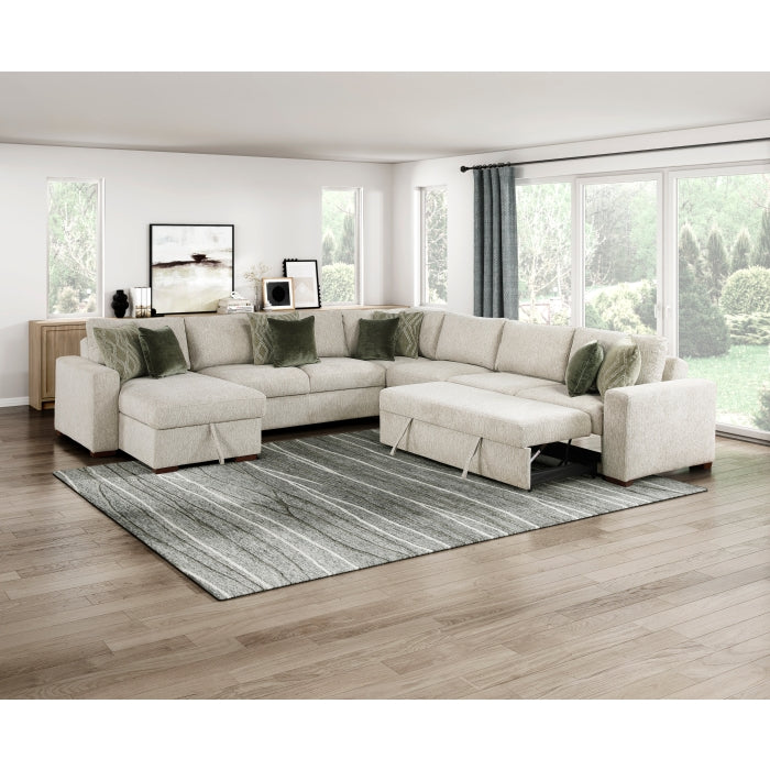 8548*6VC2ACR2ACLACA (6)5-Piece Sectional with Reversible Chaise and Pull-out Bed - 8548*6VC2ACR2ACLACA