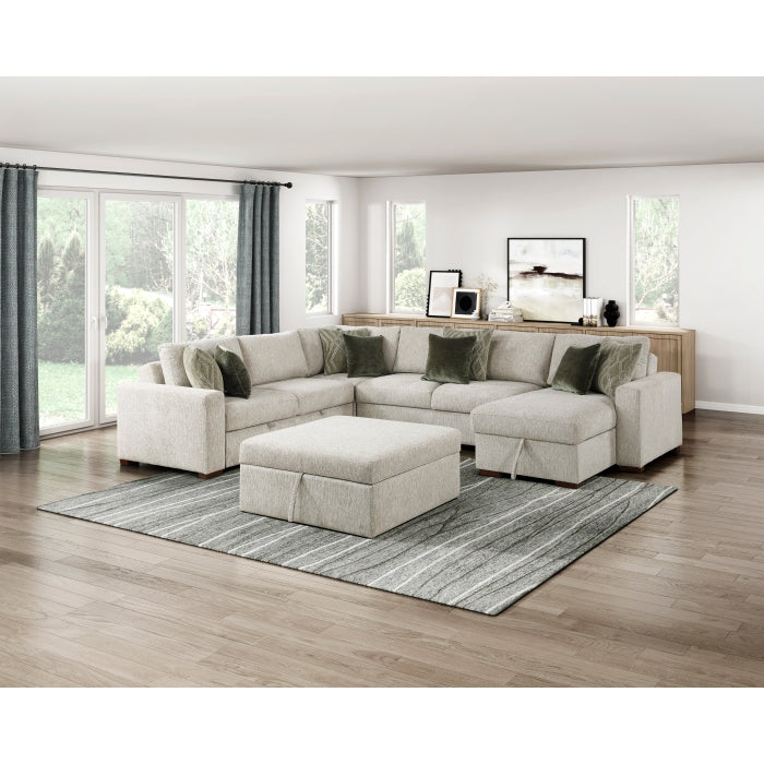 8548*6VC2ACR2ACLAOT (6)5-Piece Sectional with Reversible Chaise, Pull-out Bed and Ottoman - 8548*6VC2ACR2ACLAOT
