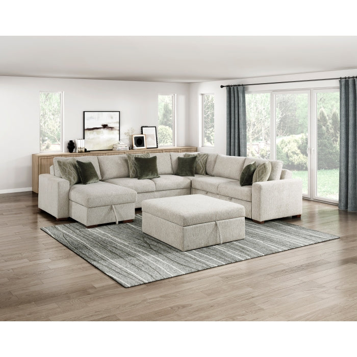 8548*6VC2ACR2ACLAOT (6)5-Piece Sectional with Reversible Chaise, Pull-out Bed and Ottoman - 8548*6VC2ACR2ACLAOT