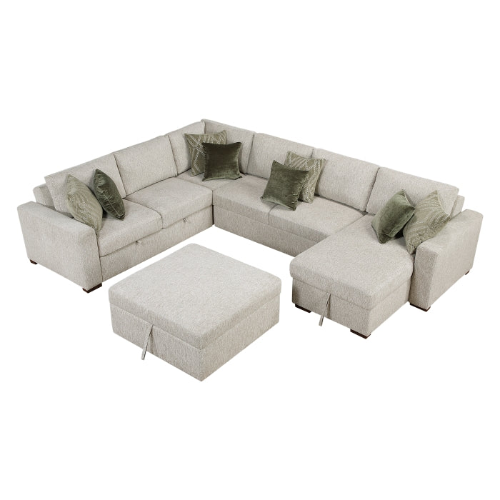 8548*6VC2ACR2ACLAOT (6)5-Piece Sectional with Reversible Chaise, Pull-out Bed and Ottoman - 8548*6VC2ACR2ACLAOT