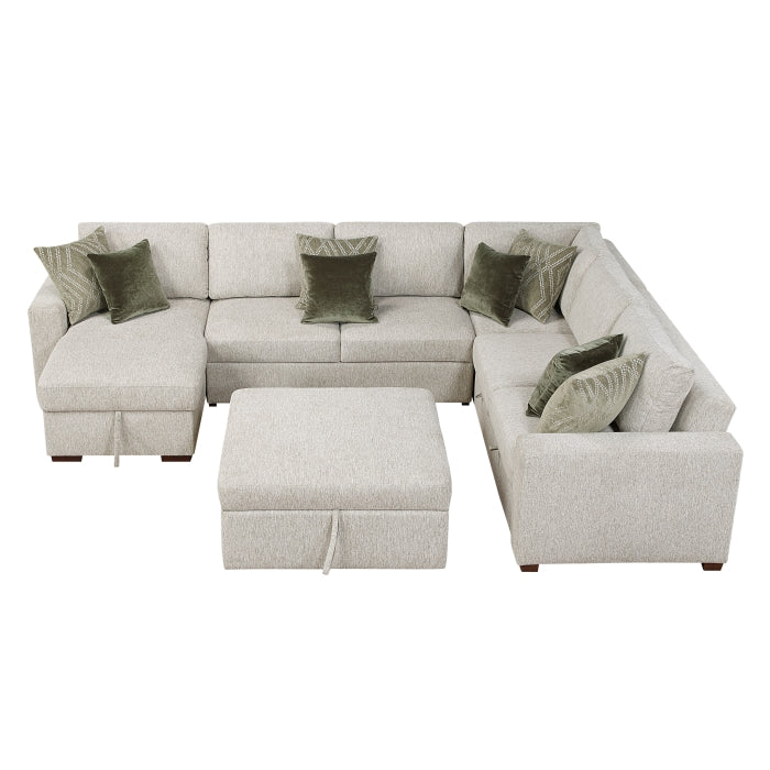 8548*6VC2ACR2ACLAOT (6)5-Piece Sectional with Reversible Chaise, Pull-out Bed and Ottoman - 8548*6VC2ACR2ACLAOT