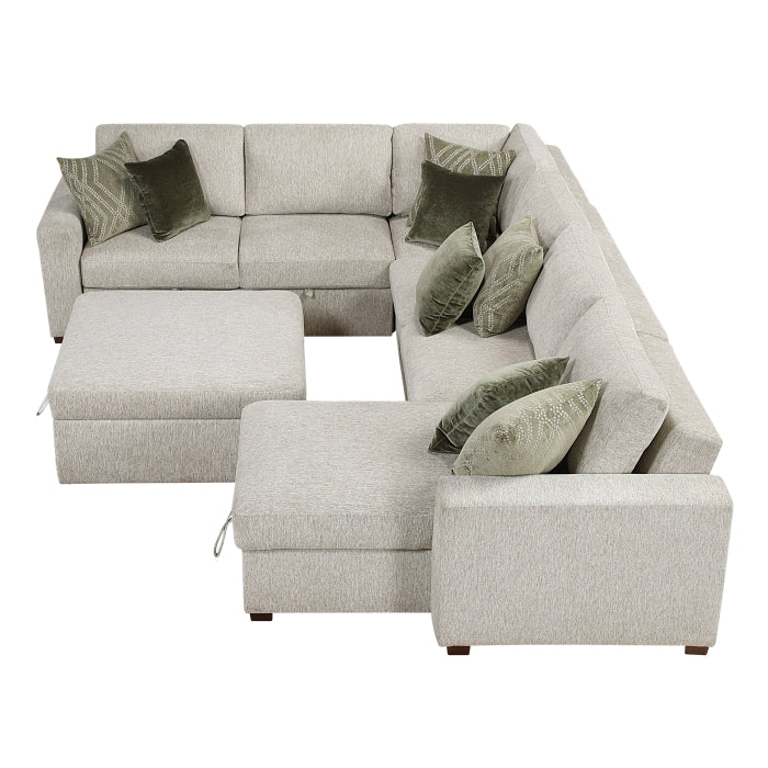 8548*6VC2ACR2ACLAOT (6)5-Piece Sectional with Reversible Chaise, Pull-out Bed and Ottoman - 8548*6VC2ACR2ACLAOT