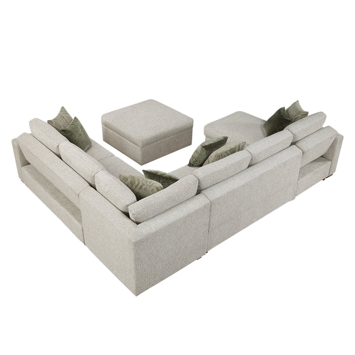 8548*6VC2ACR2ACLAOT (6)5-Piece Sectional with Reversible Chaise, Pull-out Bed and Ottoman - 8548*6VC2ACR2ACLAOT