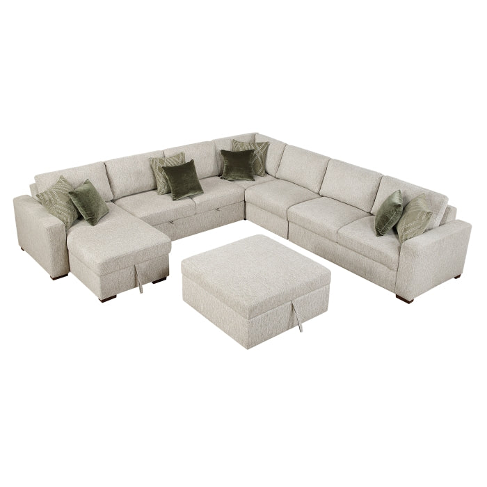 8548*7VC2ACR2ACLACAOT (7)6-Piece Sectional with Reversible Chaise, Pull-out Bed and Ottoman - 8548*7VC2ACR2ACLACAOT