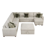 8548*7VC2ACR2ACLACAOT (7)6-Piece Sectional with Reversible Chaise, Pull-out Bed and Ottoman - 8548*7VC2ACR2ACLACAOT