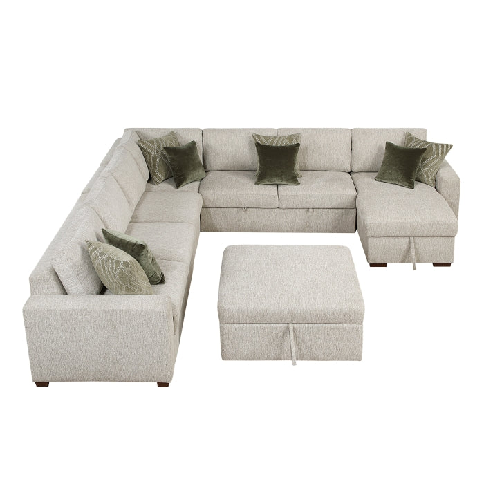 8548*7VC2ACR2ACLACAOT (7)6-Piece Sectional with Reversible Chaise, Pull-out Bed and Ottoman - 8548*7VC2ACR2ACLACAOT