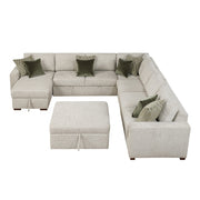 8548*7VC2ACR2ACLACAOT (7)6-Piece Sectional with Reversible Chaise, Pull-out Bed and Ottoman - 8548*7VC2ACR2ACLACAOT