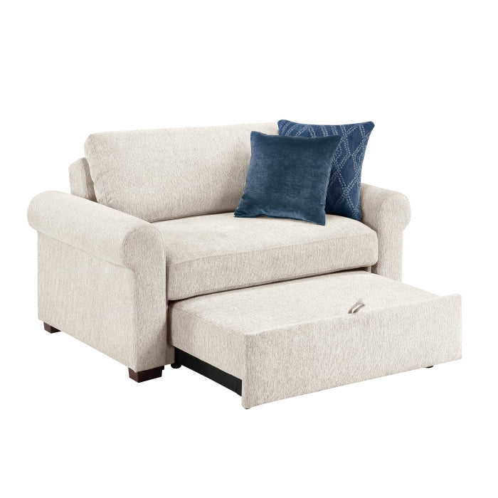 8548BE-215ACLA4* (2)Convertible Chair and Half with Pull-out Bed, Click Motion Back and Two Roll Arms - 8548BE-215ACLA4*