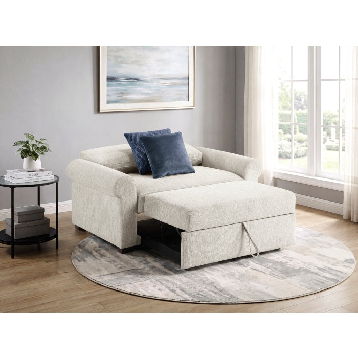 8548BE-215ACLA4* (2)Convertible Chair and Half with Pull-out Bed, Click Motion Back and Two Roll Arms - 8548BE-215ACLA4*