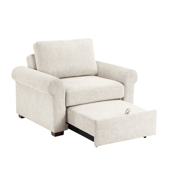 8548BE-2ACCLA4* (2)Convertible Chair with Pull-out Bed, Click Motion Back and Two Roll Arms - 8548BE-2ACCLA4*