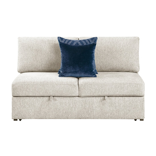 8548BE-2ACL Convertible Armless 2-Seater with Pull-out Bed and Click Motion Back - 8548BE-2ACL
