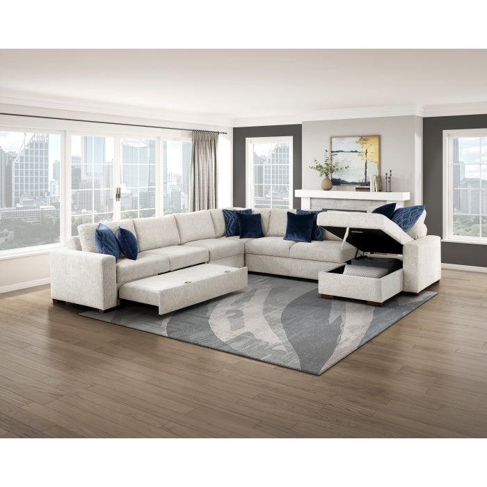 8548BE-2ACL Convertible Armless 2-Seater with Pull-out Bed and Click Motion Back - 8548BE-2ACL
