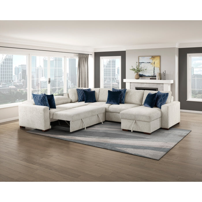 8548BE-2ACL Convertible Armless 2-Seater with Pull-out Bed and Click Motion Back - 8548BE-2ACL
