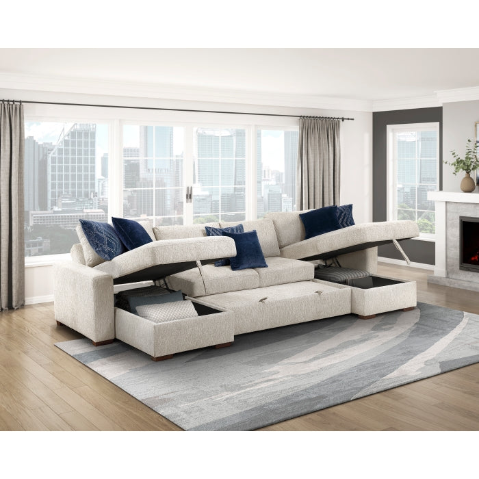 8548BE-2ACL Convertible Armless 2-Seater with Pull-out Bed and Click Motion Back - 8548BE-2ACL