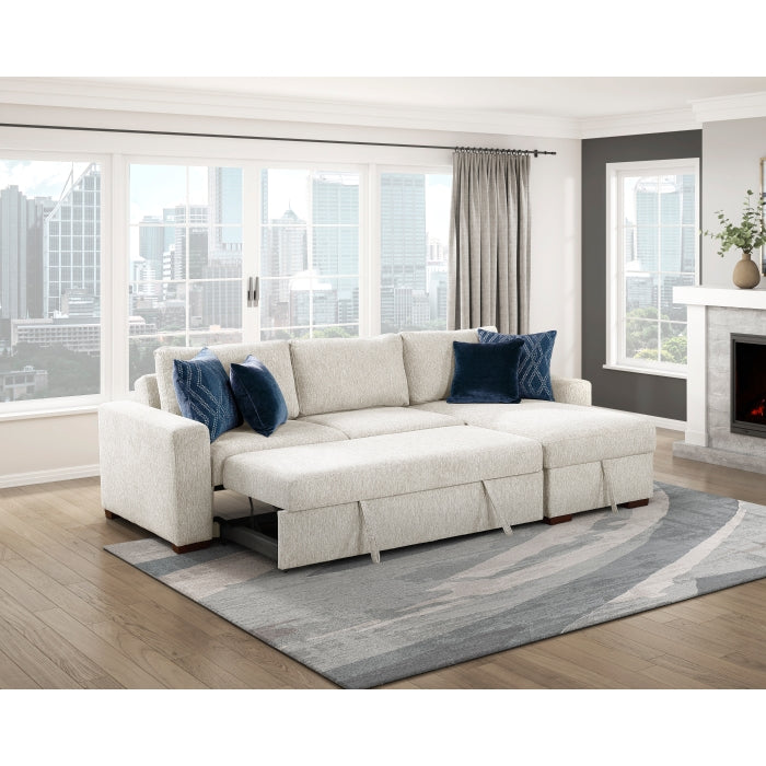 8548BE-2ACL Convertible Armless 2-Seater with Pull-out Bed and Click Motion Back - 8548BE-2ACL