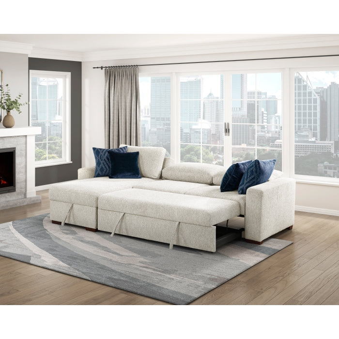 8548BE-2ACL Convertible Armless 2-Seater with Pull-out Bed and Click Motion Back - 8548BE-2ACL