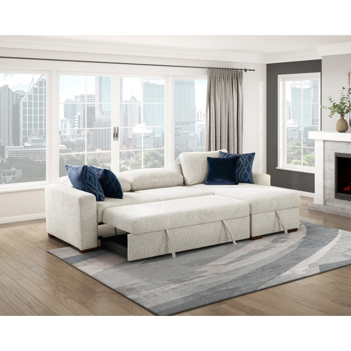 8548BE-2ACL Convertible Armless 2-Seater with Pull-out Bed and Click Motion Back - 8548BE-2ACL