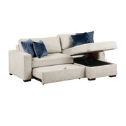 8548BE*3VC15ACLA (3)2-Piece Sectional with Reversible Chaise, Pull-out Bed and Hidden Storage, Click Motion Back - 8548BE*3VC15ACLA