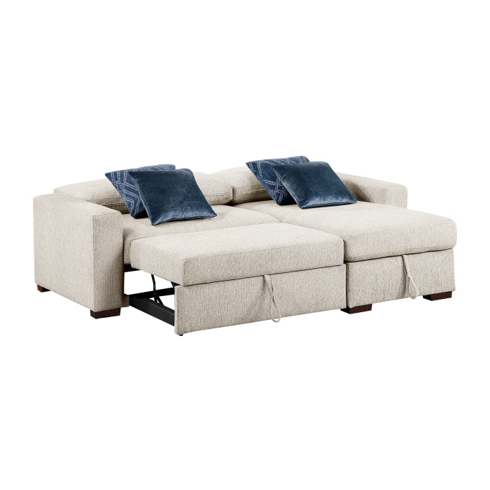 8548BE*3VC15ACLA (3)2-Piece Sectional with Reversible Chaise, Pull-out Bed and Hidden Storage, Click Motion Back - 8548BE*3VC15ACLA