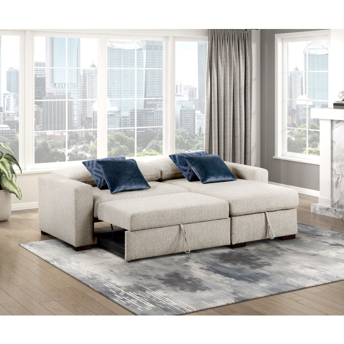 8548BE*3VC15ACLA (3)2-Piece Sectional with Reversible Chaise, Pull-out Bed and Hidden Storage, Click Motion Back - 8548BE*3VC15ACLA
