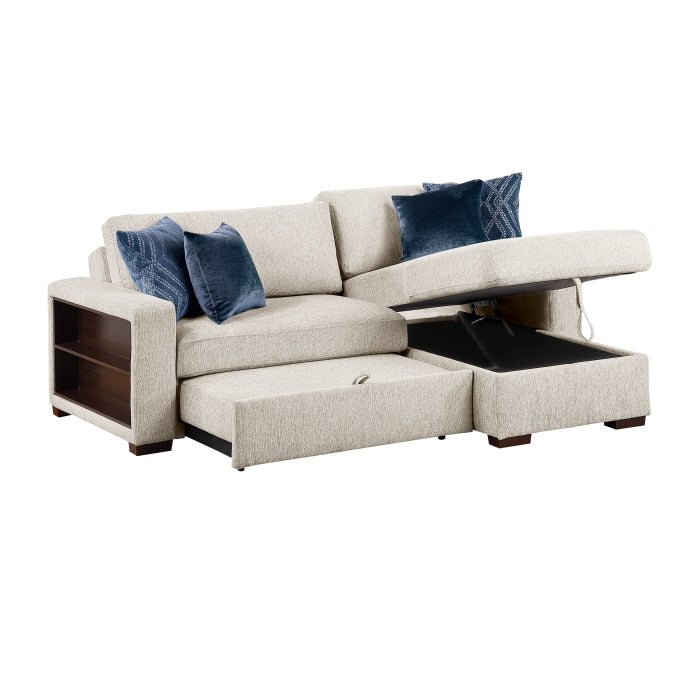 8548BE*3VC15ACLA2 (3)2-Piece Sectional with Reversible Chaise, Pull-out Bed and Hidden Storage, Click Motion Back - 8548BE*3VC15ACLA2