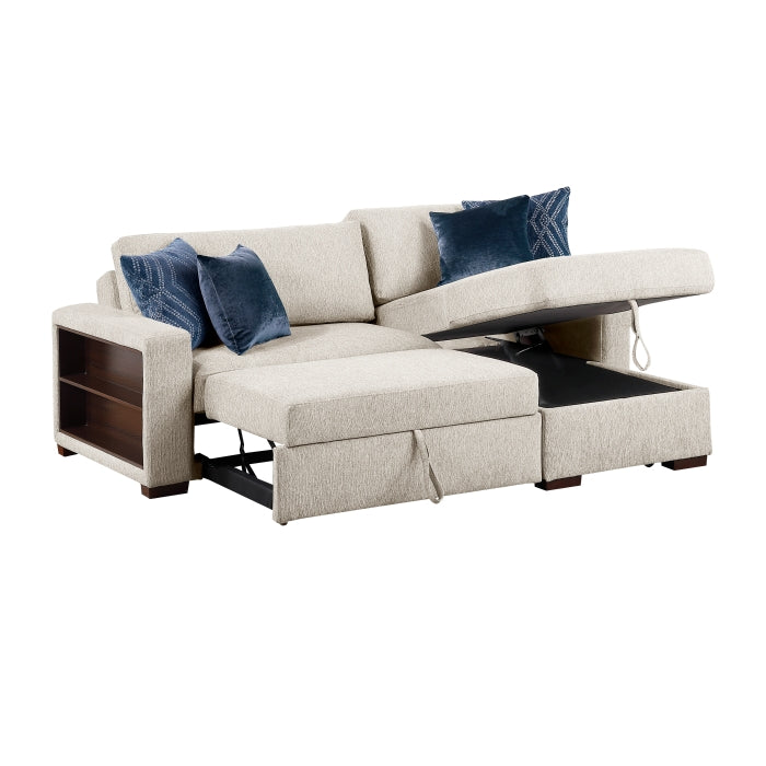 8548BE*3VC15ACLA2 (3)2-Piece Sectional with Reversible Chaise, Pull-out Bed and Hidden Storage, Click Motion Back - 8548BE*3VC15ACLA2