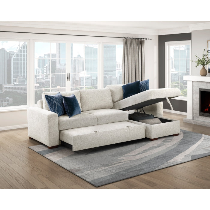 8548BE*3VC2ACLA (3)2-Piece Sectional with Reversible Chaise, Pull-out Bed and Hidden Storage, Click Motion Back - 8548BE*3VC2ACLA
