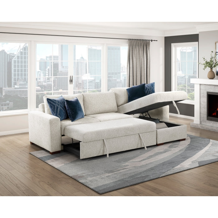 8548BE*3VC2ACLA (3)2-Piece Sectional with Reversible Chaise, Pull-out Bed and Hidden Storage, Click Motion Back - 8548BE*3VC2ACLA