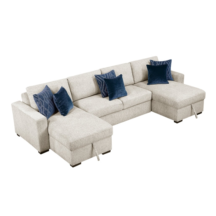 8548BE*42VC2AA (4)3-Piece Sectional with Convertible and Reversible Chaise,  Hidden Storage, Click Motion Back - 8548BE*42VC2AA